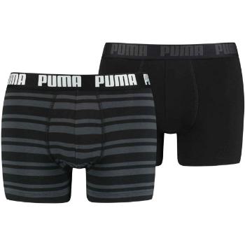 Puma HERITAGE STRIPE BOXER 2P Pánské boxerky, černá, velikost S