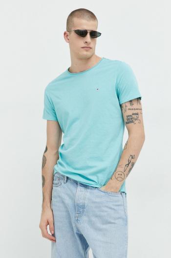 Tričko Tommy Jeans tyrkysová barva