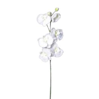 Umělá zasněžená Orchidej bílá, 81 cm