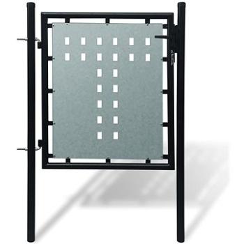 Černá jednokřídlá plotová branka 100 × 125 cm
