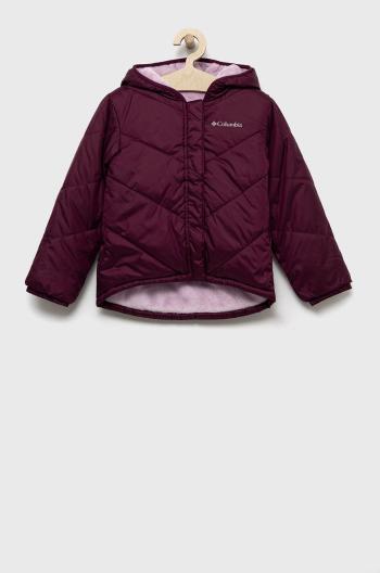 Dětská oboustranná bunda Columbia fialová barva