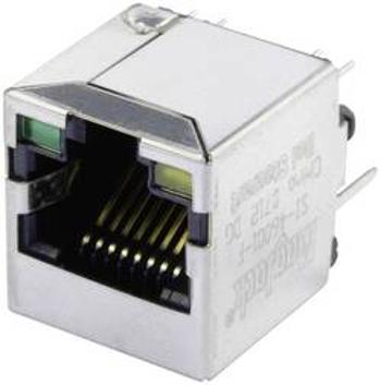 RJ45 konektor BEL Stewart Connectors SI-46001-F - zásuvka, vestavná vertikální RJ45 počet pólů: 8P8C, poniklovaná, kov, 1 ks