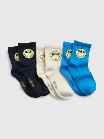 GAP Gap & Smiley® Ponožky 3 páry dětské Černá Modrá