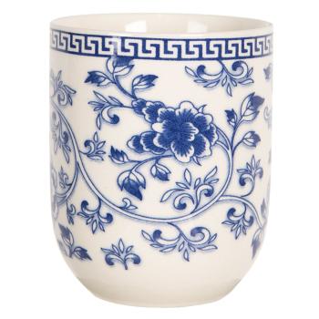 Porcelánový kalíšek na čaj s modrými květy - ∅ 6*8 cm / 0,1L 6CEMU0087