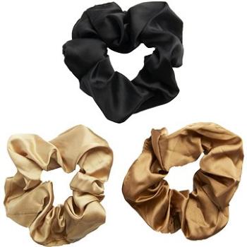 REVOLUTION Hair Satin Wide Scrunchie Black/Blush/Nude 3 ks (5057566657501)