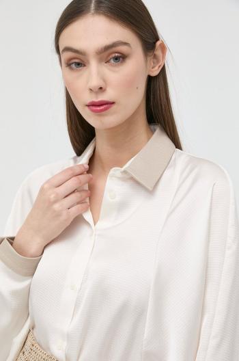 Košile Armani Exchange dámská, béžová barva, relaxed, s klasickým límcem