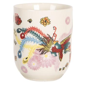Porcelánový kalíšek na čaj s motýlky - ∅ 6*8 cm / 0,1L 6CEMU0089