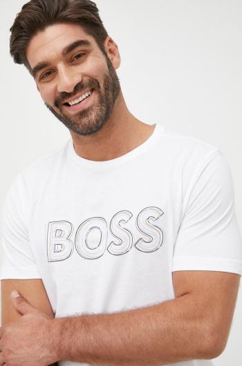 Bavlněné tričko BOSS Boss Athleisure bílá barva