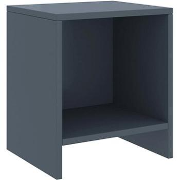 Noční stolek světle šedý 35 × 30 × 40 cm masivní borové dřevo (322237)