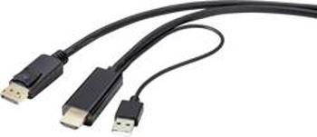 HDMI kabel Renkforce [1x HDMI zástrčka - 1x zástrčka DisplayPort] černá 2.00 m