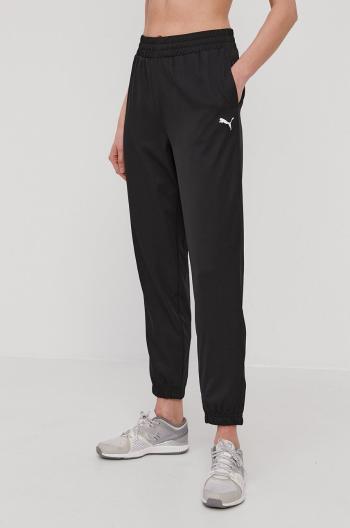 Kalhoty Puma 586863 dámské, černá barva, jednoduché, high waist