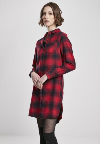 Urban Classics Ladies Check Shirt Dress darkblue/red - XXL