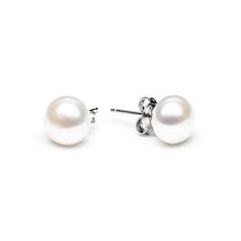 GAURA Perlové náušnice – bílé přírodní perly 8,5-9 mm - GA1000W-09