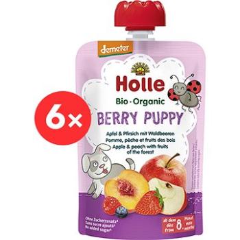HOLLE Berry Puppy  BIO jablko broskev a lesní plody 6× 100 g (7640161877269)