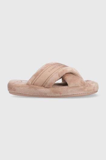 Pantofle Tommy Hilfiger Comfy Home Slippers With Straps béžová barva