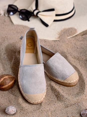 ŠEDÉ ESPADRILKY S BROKÁTEM JM1820G Velikost: 39