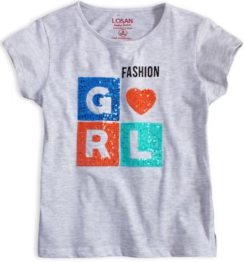 Dívčí tričko s flitry LOSAN GIRL FASHION šedý melír Velikost: 158