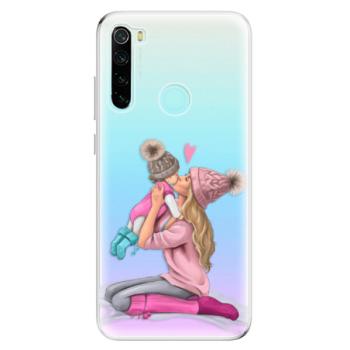 Odolné silikonové pouzdro iSaprio - Kissing Mom - Blond and Girl - Xiaomi Redmi Note 8