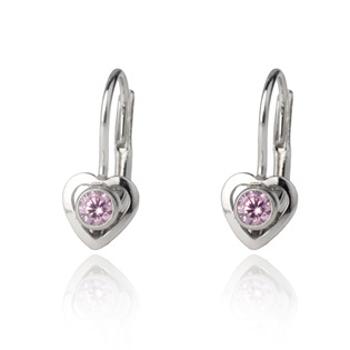 Šperky4U Stříbrné dívčí náušnice, růžové zirkony - ZB3804-P