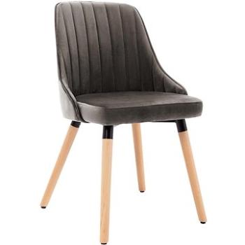 Jídelní židle 4 ks tmavě šedé samet (3060295)