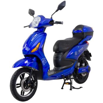 RACCEWAY Elektroskútr E-MOPED, modrý-lesklý s baterií 12 Ah