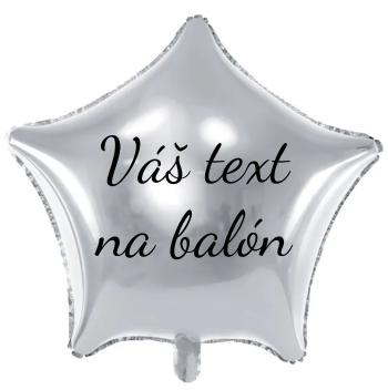 Fóliový balón s textem - Stříbrná hvězda 70 cm