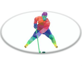 3D samolepky ovál - 5ks Hokej