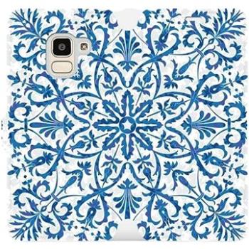 Flipové pouzdro na mobil Samsung Galaxy J6 2018 - ME01P Modré květinové vzorce (5903226359714)