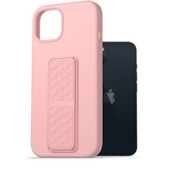 AlzaGuard Liquid Silicone Case with Stand pro iPhone 13 růžové (AGD-PCSS0026P)