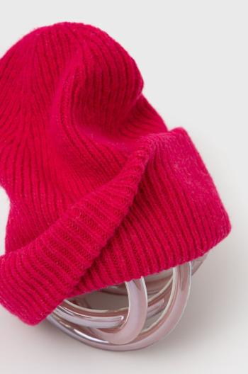 Čepice z vlněné směsi Medicine růžová barva, z husté pleteniny