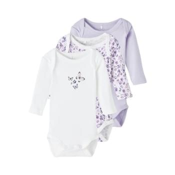 name it Body s dlouhým rukávem 3-pack Purple Heather