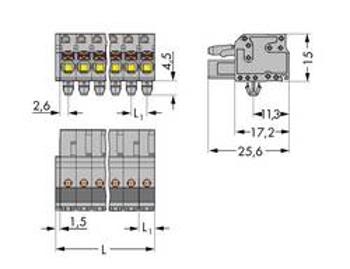 Zásuvkový konektor na kabel WAGO 2231-102/008-000, 25.60 mm, pólů 2, rozteč 5 mm, 100 ks