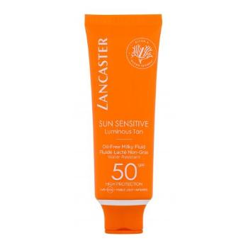 Lancaster Sun Sensitive Luminous Tan Oil-Free Milky Fluid SPF50 50 ml opalovací přípravek na obličej na všechny typy pleti