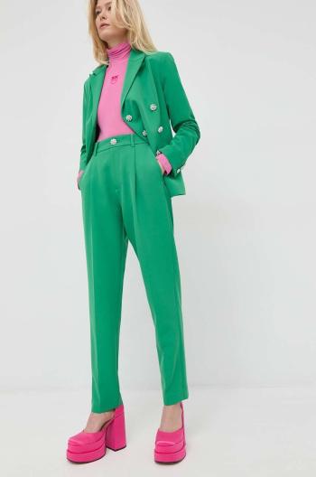 Kalhoty Custommade Pianora dámské, zelená barva, fason cargo, high waist