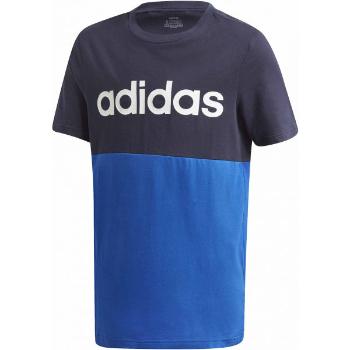 adidas YB LINEAR COLORBLOCK TEE Juniorské triko, modrá, velikost 152