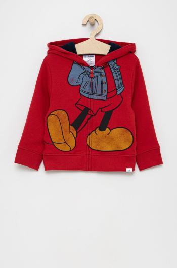 Dětská mikina GAP x Disney červená barva, s potiskem