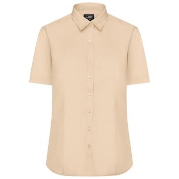James & Nicholson Dámská košile s krátkým rukávem JN679 - Stone | XXXL