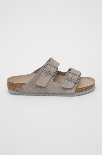 Semišové pantofle Birkenstock šedá barva