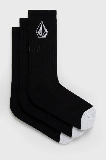 Ponožky Volcom (3-pack) pánské, černá barva