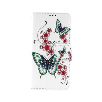 TopQ Samsung A22 knížkové Motýlci s květinou 66175 (Sun-66175)