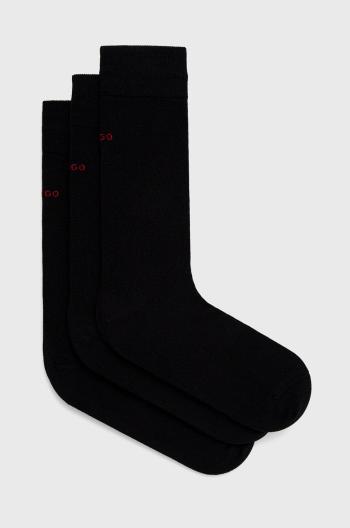 Ponožky HUGO ( 3-pak) pánské, černá barva