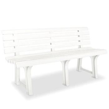 Zahradní lavice 145,5 cm plastová bílá (43583)