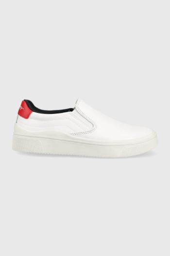 Kožené sneakers boty Tommy Hilfiger bílá barva