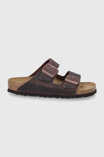 Kožené pantofle Birkenstock Arizona dámské, hnědá barva