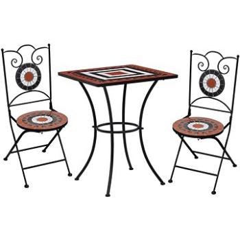 3dílný mozaikový bistro set keramický terakotovo-bílý 279415 279415 (279415)