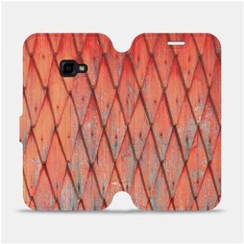 Flipové pouzdro na mobil Samsung Xcover 4 - MK01S Oranžový vzor dřeva (5903226776412)