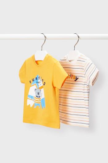 Dětské tričko Mayoral oranžová barva, s potiskem