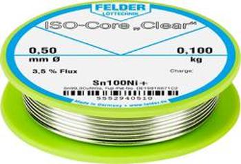 Pájecí cín Felder Löttechnik ISO-Core "Clear" Sn100Ni+, cívka, 0.100 kg, 0.5 mm