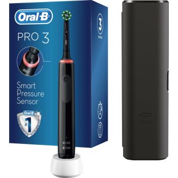 Oral B Pro3 3500 Cross Action Black elektrický zubní kartáček s pouzdrem