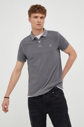 Bavlněné polo tričko Marc O'Polo šedá barva